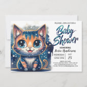 Boho Kitten bewerkbaar Baby shower Kaart (Voorkant)