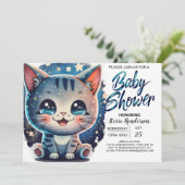 Boho Kitten Digitaal Baby shower Kaart (Staand voorkant)