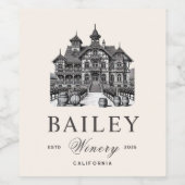  boho-klantendienst wijn etiket (Enkel label)