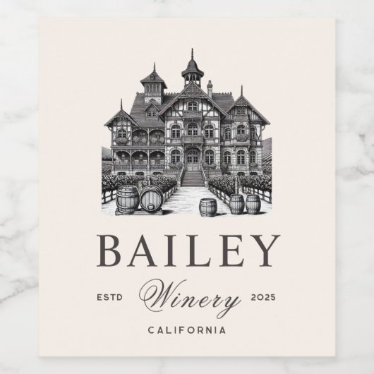  boho-klantendienst wijn etiket (Enkel label)