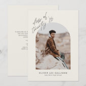 Boho klas van 2025 boog foto afstudeer aankondigin aankondiging (Voorkant / Achterkant)