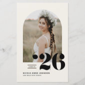 Boho Klas van 2025 Boog Foto Afstudeer Uitnodiging (Voorkant)