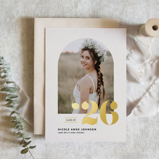 Boho Klas van 2026 Afstudeerfoto Afstuderen Folie Uitnodiging