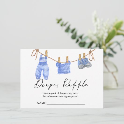 Boho Kleding Daiper Raffle voor baby shower Kaart (Staand voorkant)