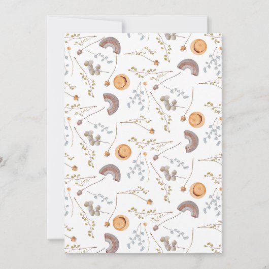 Boho Kleding Meisje Baby shower Kaart (Achterkant)