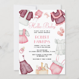 Boho Kleding Meisje Baby shower Uitnodiging