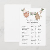 Boho Kleding Oude WiVes Tales Baby shower Game Kaa Kaart (Voorkant / Achterkant)