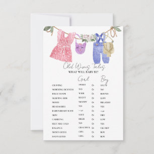Boho Kleding Oude WiVes Tales Baby shower Game Kaa Kaart