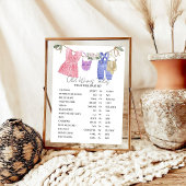 Boho Kleding Oude WiVes Tales Baby shower Game Pos Poster