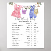 Boho Kleding Oude WiVes Tales Baby shower Game Pos Poster (Voorkant)