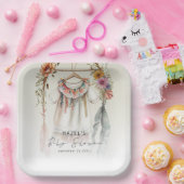 Boho  Kleding Script Baby shower Papieren Bordje (Feest)