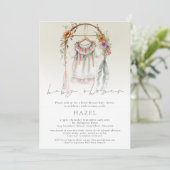 Boho Kleding Script Boheemse Baby shower Kaart (Staand voorkant)