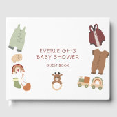 Boho Kleding Speelgoed Jongen Baby shower Gastenboek (Voorkant)
