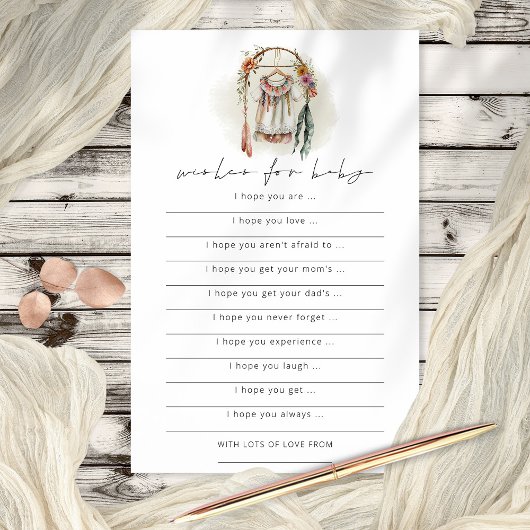 Boho Kleding Wensen voor Baby shower Game Flyer