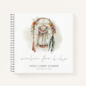 Boho kleding wenst Baby shower Sage gastenboek Notitieboek (Voorkant)