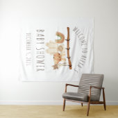 Boho Kleertjeslijn Baby Shower Welkomstbord Tapijt Wandkleed (In Situ (horizontaal))