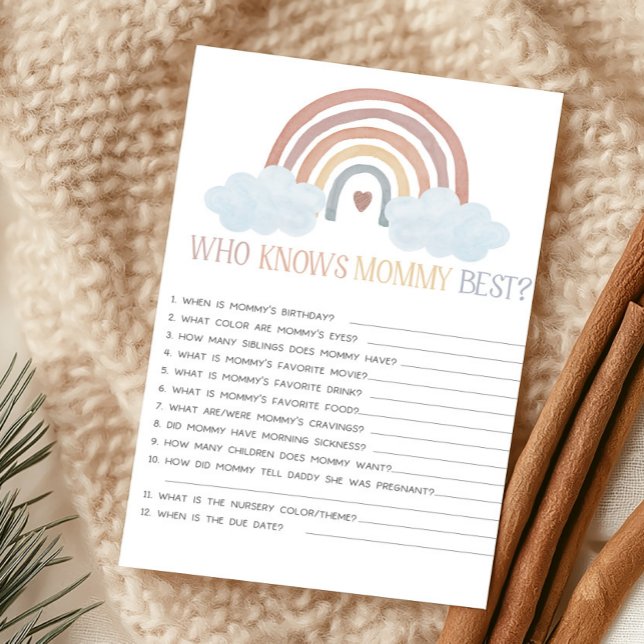 Boho Klein Straaltje Zonneschijn Die Mama het Best (Boho Rainbow Baby Shower Who Knows Mommy Best Game)