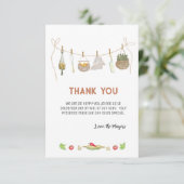 Boho kleine chef-kok Baby shower dank u kaart (Staand voorkant)