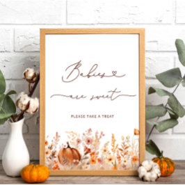 Boho kleine pompoen Herfst baby's zijn lief Poster