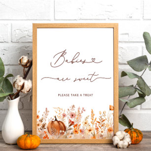 Boho kleine pompoen Herfst baby's zijn lief Poster