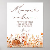 Boho Kleine Pompoen Herfst Wildbloemen Momosa Bar Poster (Voorkant)