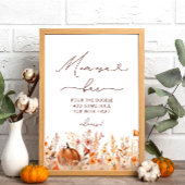 Boho Kleine Pompoen Herfst Wildbloemen Momosa Bar Poster