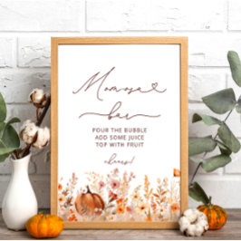 Boho Kleine Pompoen Herfst Wildbloemen Momosa Bar Poster