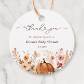 Boho kleine pompoen Herfst wilde bloemen dank u Bedankjes Labels (Voorkant)