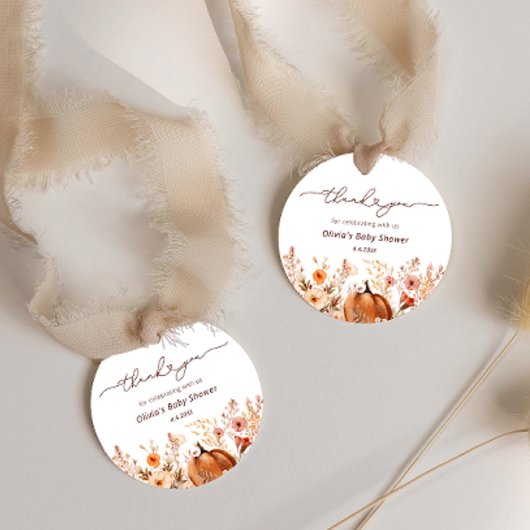 Boho kleine pompoen Herfst wilde bloemen dank u Bedankjes Labels