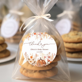 Boho kleine pompoen Herfst wilde bloemen dank u Ronde Sticker