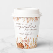 Boho Kleine Pompoen Herfst Wildflower Baby shower Papieren Bekers (Achterkant)