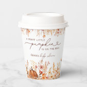 Boho Kleine Pompoen Herfst Wildflower Baby shower Papieren Bekers (Voorkant)