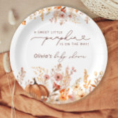 Boho Kleine Pompoen Herfst Wildflower Baby shower Papieren Bordje