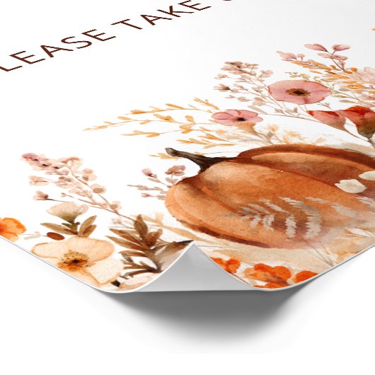 Boho kleine pompoen Herfst Wildflower Favorieten Poster (Hoek)