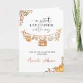 Boho Kleine Pompoen is Op Weg Herfst Baby Shower (Voorkant)