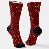 Boho Kleine Stippen Cute Burgundy Stippen Sokken (Gebogen)