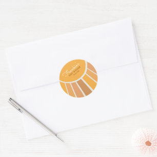 Boho Kleine straal van zonneschijn Baby Shower Ronde Sticker