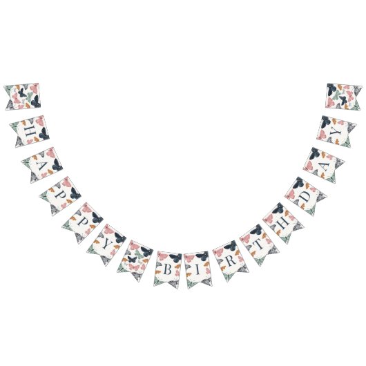 Boho kleine vlinder gelukkig verjaardag vlaggetjes (Alle)