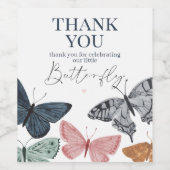 Boho kleine vlinder partij gunst Labels Wijn Etiket (Enkel label)