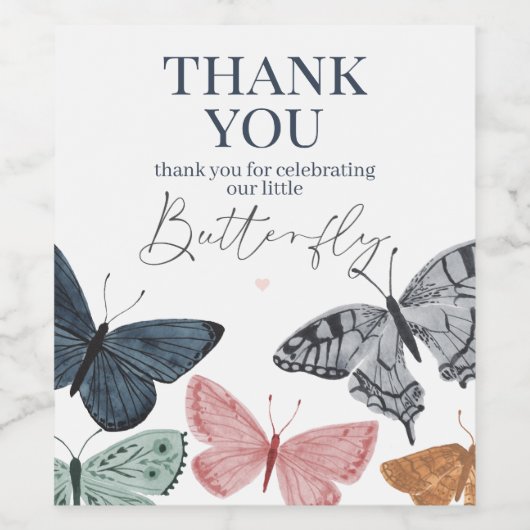 Boho kleine vlinder partij gunst Labels Wijn Etiket (Enkel label)