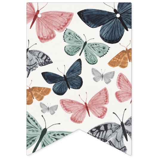 Boho kleine vlinder verjaardag of douche decor vlaggetjes (Tweede vlag)