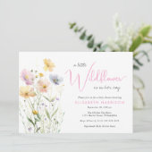 Boho Kleine Wildflower Waterverf Baby Meisje Douch Kaart (Staand voorkant)