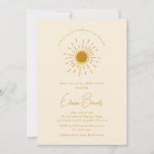 Boho kleine zonnestraal | Beige Baby shower Kaart (Voorkant)