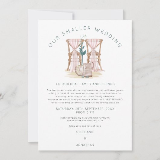 Boho Kleinere Trouwstoelen Afgrootse Aankondiging (Voorkant)