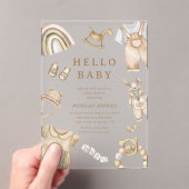 Boho Kleren Kraam Baby Shower Acryl Uitnodigingen (Insitu (Draagbaar))