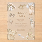 Boho Kleren Kraam Baby Shower Acryl Uitnodigingen (Voorkant)