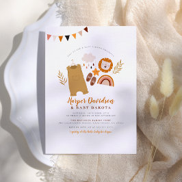 Boho Kleren & Mooie Regenboog Oranje Jongens Babyf Kaart