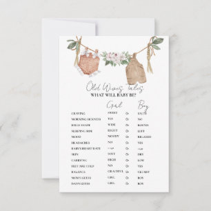 Boho kleren Oudewijvenpraat Baby shower spelkaart Kaart