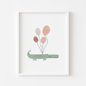 Boho kleur alligator met ballonnen poster