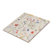 Boho Kleur aquarel wilde bloem Tegeltje (Zijkant)